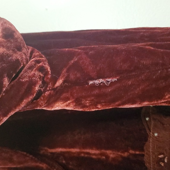 Vintage ZOE California Velvet Silk Blend Blazer Coat Beaded Lace Underbust XL - Picture 5 of 9